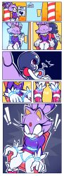 absurdres blaze_the_cat cat_girl comic complex_background enemy_conversion femdom femsub furry glowing pstash purple_hair remote_control robot robot_girl sharp_teeth sonic_the_hedgehog_(series) surprised tagme text trapped rating:Questionable score:24 user:Blitz_Habanera