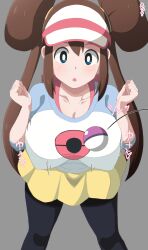 breasts brown_hair hat large_breasts leggings long_hair looking_at_viewer nintendo pokeball pokemon pokemon_black_and_white_2 rosa_(pokemon) skirt text translation_request yugo_eti rating:Safe score:29 user:SexyHex