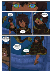 bagheera cat_ears cat_girl coils comic dark_skin ewder genderswap happy_trance hypnotic_eyes jungle kaa kaa_eyes mowgli ping sleeping smile snake the_jungle_book rating:Safe score:17 user:DarknessRising