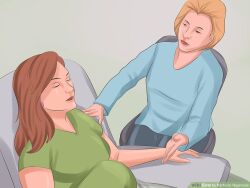 blonde_hair brown_hair chair closed_eyes clothed earrings female_only femdom femsub jewelry long_hair pregnant short_hair therapist wikihow rating:Safe score:3 user:None