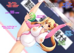 blonde_hair blush breasts brother_and_sister censored clothed_exposure exhibitionism femsub fujirin happy_trance hard_translated incest large_breasts leotard long_hair maledom miran_(fujirin) nipple_cutout open_clothes original pregnant ran_paku_studio sex_toy text translated twintails vibrator rating:Explicit score:23 user:hypno