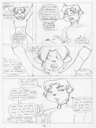 absurdres comic crazycowproductions franklin_fox furry greyscale luka_morgan maledom malesub monochrome original text rating:Safe score:10 user:crazycowproductions