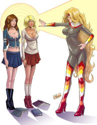 blonde_hair book boots breasts brown_hair cleavage colette_maplewood_(daveyboysmith9) dark_skin empty_eyes expressionless female_only femdom femsub high_heels hypnotia large_breasts long_hair marvel_comics mask original penny_pirillo_(daveyboysmith9) shono short_hair standing standing_at_attention super_hero rating:Questionable score:163 user:TheGoodShank