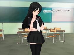 3d 3d_custom_girl black_hair henshin-san school_uniform socks text thighhighs uniform rating:Questionable score:11 user:Darkwitt