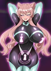 armpits arms_above_head aura before_and_after blush bodysuit boots breasts bulge chastity cleavage erect_nipples erect_nipples_under_clothes futanari futasub gloves glowing glowing_eyes happy_trance heavy_eyelids high_heels huge_breasts kuromaru latex leotard long_hair looking_at_viewer m.u.g.e.n. maria_cadenzavna_eve null_bulge opera_gloves pad_lock pink_eyes pink_hair resisting rubber senki_zesshou_symphogear solo tech_control thick_thighs thigh_boots thighhighs type_96 rating:Questionable score:24 user:VortexMaster