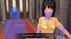 3d arm_bands black_hair breasts chains closed_eyes collar custom_maid_3d_2 femsub hair_ornament harem_outfit inikanata japanese_text maledom open_mouth short_hair text translation_request veil rating:Questionable score:1 user:Professor_D