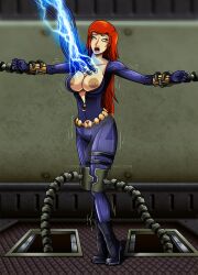 black_widow bodysuit bondage breasts empty_eyes eye_roll female_only femsub huge_breasts huge_nipples large_breasts long_hair marvel_comics open_clothes open_mouth orange_hair re-maker robot solo super_hero tech_control western rating:Questionable score:34 user:TheGoodShank