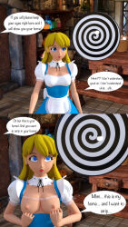 3d absurdres alice alice_in_wonderland altered_common_sense ass aware blonde_hair blue_eyes bottomless bow cleavage clothed collar disney english_text female_only femsub fishnets gloves high_heels hypno-tato hypnotic_eyes indifferent latex legs leotard lipstick long_hair looking_at_viewer maid maid_headdress open_clothes open_mouth pov pov_dom red_lipstick ribbon rubber solo spiral_eyes standing symbol_in_eyes tagme text thighhighs uniform rating:Explicit score:28 user:Hypno-tato