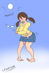 barefoot brown_hair clothed cock_growth futa_only futanari futasub glasses lewdydoo moon_trigger original penis resisting solo standing torn_clothes transformation twintails rating:Explicit score:14 user:Sleepyhead97