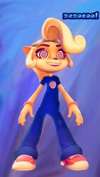 3d bandicoot_girl blonde_hair bodysuit coco_bandicoot crash_bandicoot_(series) female_only femsub furry happy_trance long_hair n-tranced open_mouth spiral_eyes standing symbol symbol_in_eyes tongue zezocool rating:safe score: user:zezocool