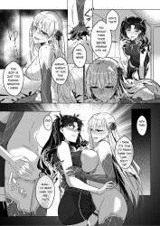bottomless breast_sucking breasts comic cosplay duokuma exposed_chest fate/grand_order fate_(series) female_only femsub ghost greyscale groping hard_translated hyoui_lover large_breasts masturbation monochrome multiple_girls nude orgasm original possession rin_tohsaka sakura_matou tagme text topless translated underwear undressing yuri rating:Explicit score:15 user:L12@