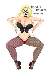 alternate_costume batman_(series) black_canary blonde_hair blue_eyes breast_expansion breasts collar corruption corset dc_comics enemy_conversion fishnets haigure happy_trance high_heels huge_breasts lipstick long_hair lucy_fidelis panties super_hero text underwear western rating:Questionable score:30 user:solddate
