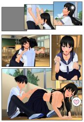 3d all_fours black_hair blush breasts collar comic dog_pose drool femsub fingering hanging_breasts happy_trance hypnotic_accessory kneeling kuraki long_hair maledom original pet_play school_uniform short_hair sweat tongue tongue_out topless rating:Explicit score:41 user:LillyTank