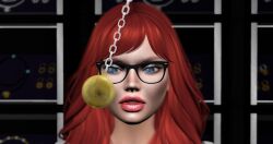 3d blue_eyes empty_eyes female_only femsub glasses large_lips open_mouth original pendulum pocket_watch red2blaze red_blaze red_hair rating:safe score: user:red-blaze