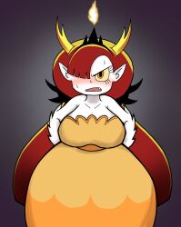  angry blush clothed fangs female_only femsub hekapoo horns kanrikokka looking_at_viewer red_hair solo star_vs_the_forces_of_evil  rating:questionable score: user:plsignore