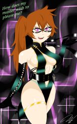 absurdres breasts brown_hair corruption defeated female_only femsub gloves happy_trance itsuka_kendo long_hair looking_at_viewer lorddandan mask my_hero_academia opera_gloves pink_eyes ponytail pov pov_dom solo text rating:Questionable score:54 user:LordDanDan