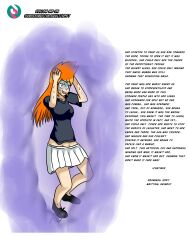 blush femsub glasses grimest_(manipper) happy_trance idpet laughing laughing_gas manip orange_hair skirt text rating:Safe score:3 user:IDPet