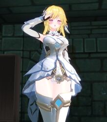 3d before_and_after blonde_hair blush boots cleavage custom_maid_3d_2 drool female_only femsub fingerless_gloves genshin_impact gloves hair_ornament heart heart_eyes high_heels looking_at_viewer lumine_(genshin_impact) open_mouth opera_gloves panties saluting setonoyorimiti short_hair skirt solo standing standing_at_attention symbol_in_eyes thick_thighs thigh_boots thighhighs rating:Safe score:30 user:VortexMaster