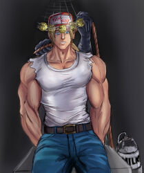blonde_hair drool fatal_fury hat jdashe male_only malesub muscle_boy pendulum terry_bogard rating:Safe score:7 user:Hypnorgasm