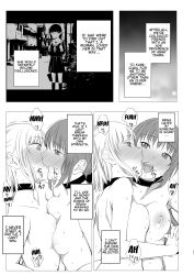 absurdres age_difference body_control bottomless bra breasts collar comic corruption empty_eyes female_only femdom femsub greyscale harumachi_tsurara kissing long_hair monochrome nude panties pussy_juice shichoson short_hair sub_on_sub text topless underwear yuri rating:Explicit score:11 user:L12@