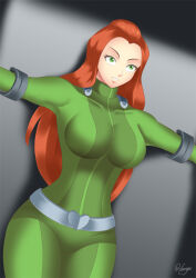 bodysuit bondage breasts haryudanto large_breasts long_hair orange_hair sam solo totally_spies rating:Questionable score:20 user:TheGoodShank