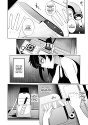 black_hair breasts comic dialogue empty_eyes greyscale inverted_nipples large_breasts monochrome ponytail sakamata_nerimono sex spanish tagme text rating:explicit score: user:l12@