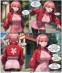 ai_art ass devianbar dialogue large_breasts mollie_(pokemon) nintendo pink_hair pokemon short_hair team_hypno text rating:Safe score:2 user:Proyecto38
