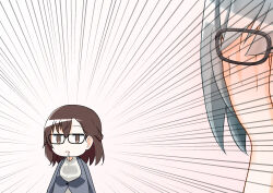 breasts empty_eyes glasses na_shacho open_mouth original white_hair rating:Questionable score:6 user:Mattlau04