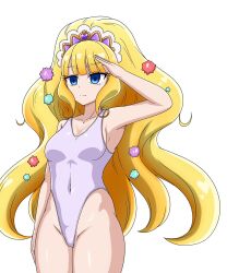 amane_kasai bangs bare_legs breasts clothed cure_finale delicious_party_precure earrings empty_eyes expressionless female_only femsub hair_ornament leotard long_hair magical_girl navel ponytail precure saluting simple_background skymidaisuki solo standing standing_at_attention straight-cut_bangs white_background rating:Questionable score:6 user:JustChilling
