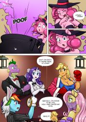 applejack cleavage comic costume dragon_boy fluttershy furry harem_outfit horse_girl huge_breasts my_little_pony pegasus_girl pia-sama pinkie_pie rainbow_dash rarity spike unicorn_girl witch rating:Questionable score:27 user:plsignoreme