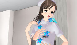 3d 3d_custom_girl brown_hair femsub hat nurse original parasite resisting tears rating:Questionable score:7 user:Sleepyhead97