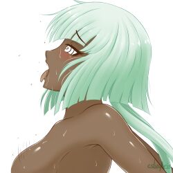 ahegao blush bottomless breasts cslucaris dark_skin drool emerald_sustrai female_only femsub green_hair icontrol_(manipper) large_breasts manip naughty_face nude open_mouth rwby short_hair simple_background solo spiral_eyes sweat symbol_in_eyes tears tongue tongue_out topless white_background rating:Questionable score:73 user:Icontrol