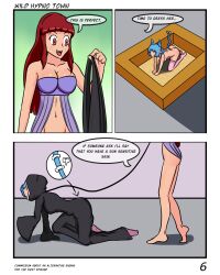 age_regression all_fours bottomless breasts comic femsub gallie_(niceguy) idpet lei_(idpet) nude open_mouth original pet_play red_eyes red_hair text topless rating:Questionable score:3 user:IDPet
