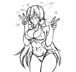 bikini breasts erect_nipples erina_nakiri femsub food_wars! happy_trance kaa_eyes large_breasts long_hair sketch v zarvex3 rating:questionable score: user:zarvex3