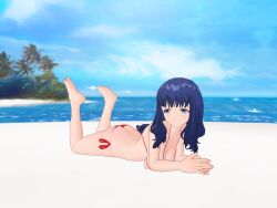 3d 3d_custom_girl beach bikini blue_eyes blue_hair breasts empty_eyes femsub henshin-san large_breasts long_hair lying smile rating:Questionable score:4 user:RayX