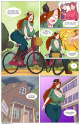 arabatos breasts cleavage comic dipper_pines disney female_only gravity_falls hat huge_breasts long_hair mabel_pines red_hair text wendy_corduroy rating:Questionable score:58 user:daveyboysmith9