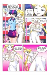 ass bare_shoulders blonde_hair blue_eyes breasts cleavage comic crossover dress earrings empty_eyes equestria_girls facial_markings female_only femdom femsub hair_buns hand_on_hip hypnotic_accessory hypnotic_magic large_ass large_breasts long_hair magic my_little_pony princess purple_eyes sailor_moon sailor_moon_(series) smile staff standing standing_at_attention story text twilight_sparkle twintails wadevezecha western rating:Explicit score:48 user:daveyboysmith9