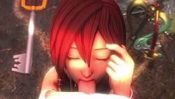  3d amateurthrowaway animated animated_gif breasts clothed disney fellatio femsub kairi kingdom_hearts maledom penis red_hair short_hair source_filmmaker spiral_eyes symbol_in_eyes  rating:explicit score: user:amateurthrowaway