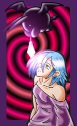 blue_hair empty_eyes expressionless femsub green_eyes hypnogoat666 pendulum short_hair spiral rating:safe score: user:hypno