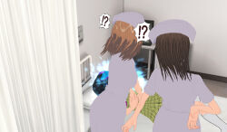 3d 3d_custom_girl brown_hair femsub glowing hat multiple_girls nurse original parasite surprised rating:Questionable score:8 user:Sleepyhead97