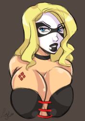 alternate_costume batman_(series) black_canary black_lipstick blonde_hair blue_eyes breasts corruption corset dc_comics enemy_conversion female_only femsub huge_breasts lipstick lucy_fidelis sketch super_hero tattoo traditional western rating:Questionable score:55 user:solddate