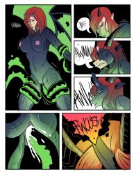 bottomless breasts comic corruption cum cum_in_pussy demon_girl female_only femsub furry horns long_hair monster_girl nude original pussy red_hair sex tentacle_sex tentacles text tharakaos topless transformation vaginal wings rating:Explicit score:25 user:TheGoodShank