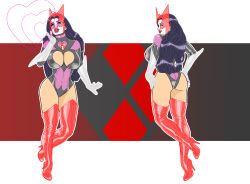 alternate_costume banedearg black_hair carol_ferris cleavage collar corruption dc_comics face_paint female_only femdom femsub happy_trance harley_quinn large_breasts lipstick long_hair star_sapphire story thigh_boots western rating:Questionable score:30 user:solddate
