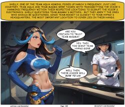 admin_shelly aether_foundation aether_foundation_employee ai_art black_hair dark_skin devianbar dialogue large_breasts long_hair nintendo pokemon short_hair tagme team_aqua team_hypno text rating:Safe score:2 user:Proyecto38