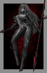 alien alternate_color_scheme alternate_costume alternate_hair_color androgynous_dom black_hair breasts corruption crossover fate/grand_order fate_(series) femsub happy_trance high_heels large_breasts legs living_costume long_hair marvel_comics navel parasite possession red_eyes rikatsuky scathach_(fate/grand_order) slime smile spear spider-man_(series) standing symbiote tentacles thick_thighs thighs tight_clothing venom_(marvel) weapon rating:Explicit score:22 user:AngryMan