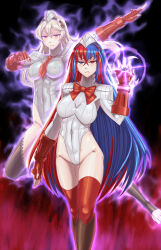 alear_(fire_emblem) alternate_costume aura barefoot blue_eyes blue_hair breasts capcom corrin_(fire_emblem) corruption feet femdom femsub fingerless_gloves fire_emblem fire_emblem_engage fire_emblem_fates floating ghost gloves glowing hat hypnotic_accessory hypnotized_dom leebigtree long_hair multicolored_hair nintendo possession red_eyes red_hair ring shadaloo_dolls street_fighter thighhighs thighs tie unhappy_trance white_hair rating:Safe score:39 user:AngryMan