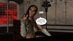 3d abs absurdres breasts brown_hair comic dialogue dreadlocks female_only large_breasts long_hair muscle_girl orc orc_girl text the_mad_prince rating:Questionable score:0 user:TheMadPrince