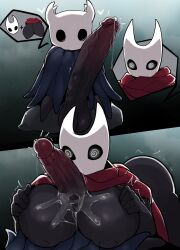 absurdres breasts cum femsub hollow_knight_(series) hornet_(hollow_knight) horu_111 knight_(hollow_knight) large_ass large_breasts large_penis maledom paizuri penis possession size_difference spiral_eyes symbol_in_eyes rating:explicit score: user:starmancy42