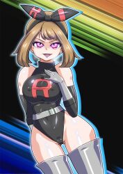 breasts corruption enemy_conversion erect_nipples evil_smile female_only femsub gloves happy_trance hat large_breasts latex leotard may nintendo nun_(artist) pink_eyes pokeball pokemon pokemon_omega_ruby_and_alpha_sapphire smile solo team_rocket rating:Questionable score:110 user:Sleepyhead97