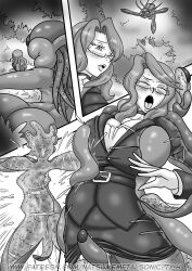blush breasts comic femsub glasses greyscale large_breasts long_hair monster_girl natsumemetalsonic open_mouth plant_girl surprised vore rating:Questionable score:49 user:Ogodei-Khan